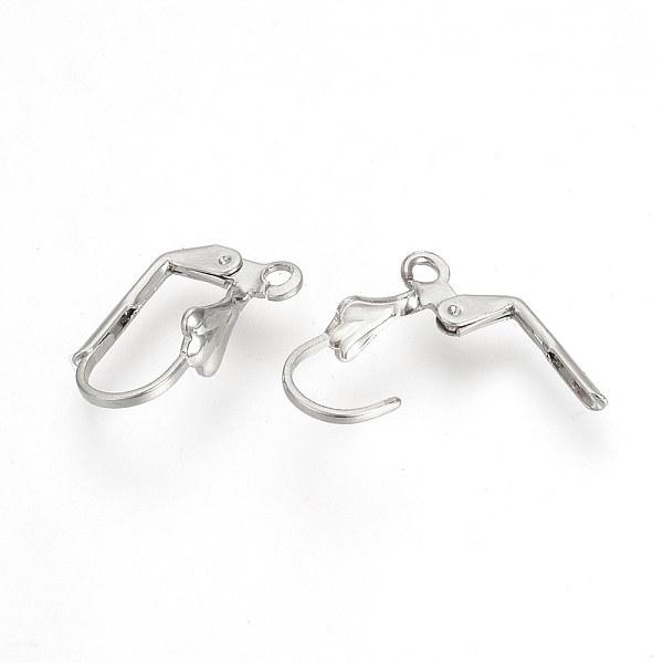 

PandaHall Brass Leverback Earring Findings, with Loop, Platinum, 17x5.5x10.5mm, Hole: 1.5mm, Pin: 1mm Brass