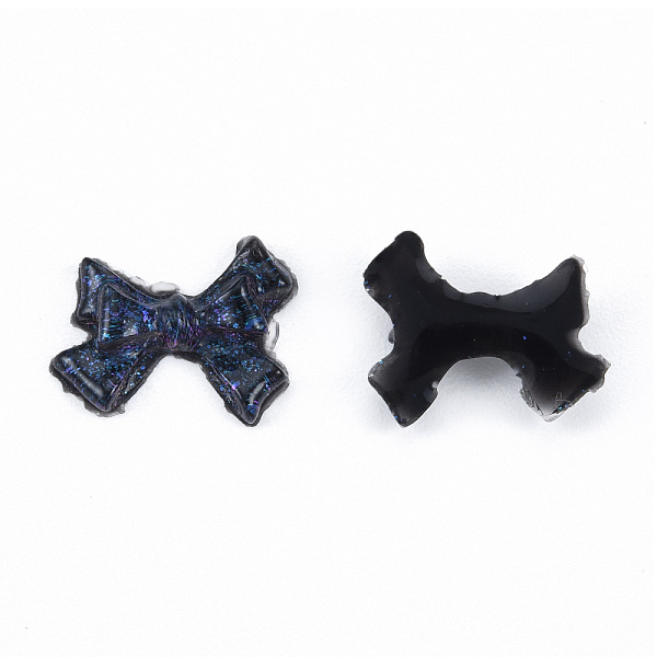 

PandaHall Resin Cabochons, with Glitter Powder, Bowknot, Prussian Blue, 9x11.5x3mm Resin Bowknot
