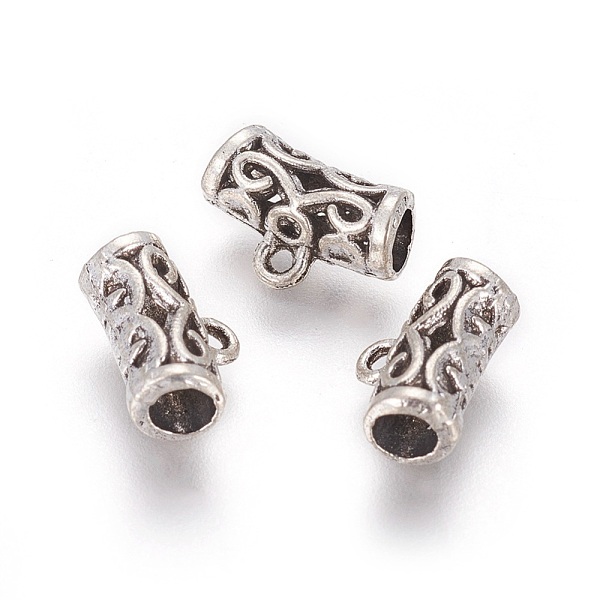 

PandaHall Tibetan Style Alloy Tube Bails, Loop Bails, Antique Silver, 8x11.5x5mm, Hole: 1mm, Inner Diameter: 3mm Alloy Tube