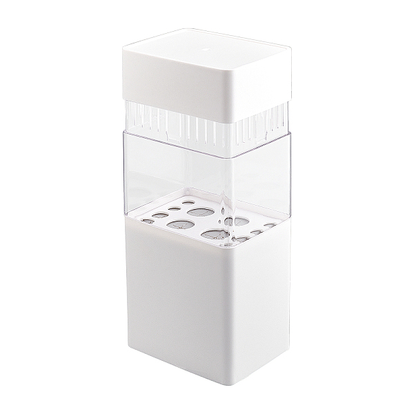 

PandaHall ABS with Plastic Cosmetic Brush Storage Container, Rectangle, White, 105x80x220mm Plastic White