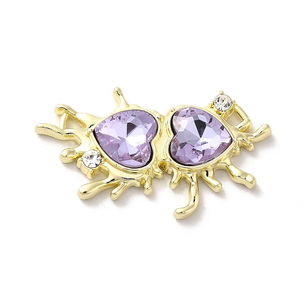 

PandaHall Alloy Connector Charms, Melting Heart Links with Glass, Lead Free & Cadmium Free, Light Gold, Purple, 24x40x6mm, Hole: 2.6x2mm and...