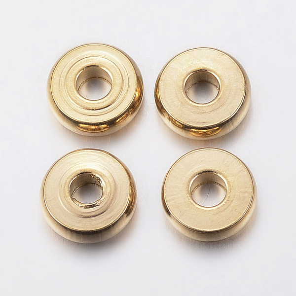 

PandaHall Ion Plating(IP) 304 Stainless Steel Spacer Beads, Donut, Golden, 6x1.5mm, Hole: 2mm 304 Stainless Steel Donut