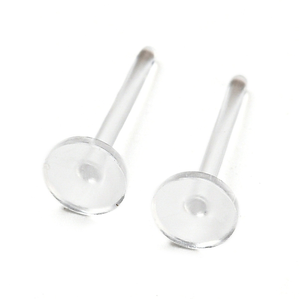 

PandaHall Resin Studn Earring Findings, Flat Round, Clear, 11x4mm, Pin: 0.8mm Resin Flat Round Clear