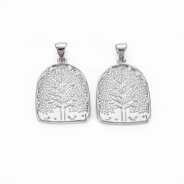 

PandaHall Brass Pendants,, with Snap on Bails, Nickel Free, Tree, Real Platinum Plated, 22.5x17x2mm, Hole: 4x3.5mm Brass Tree