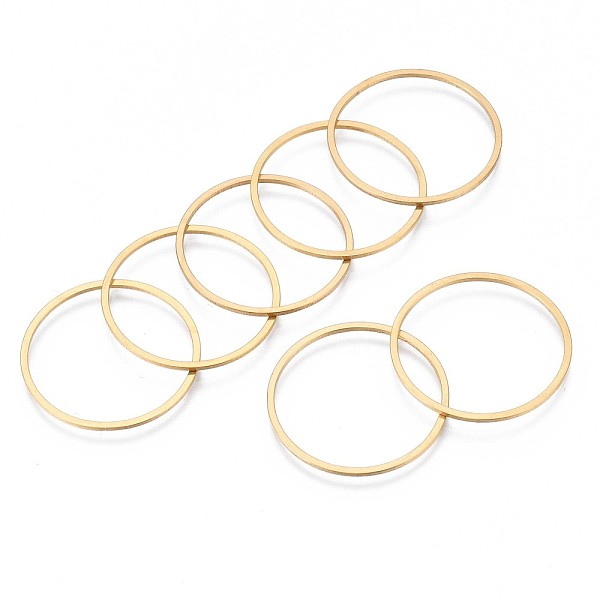 PandaHall 304 Stainless Steel Linking Ring, Ring, Golden, 25x0.8mm 304 Stainless Steel Ring