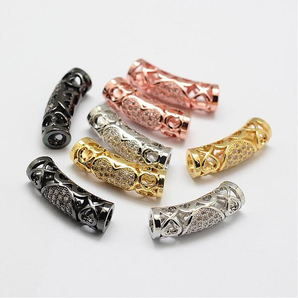 

PandaHall Brass Micro Pave Cubic Zirconia Tube Beads, Lead Free & Nickel Free, Mixed Color, 21.5x7x6.1mm, Hole: 3.5mm Brass+Cubic Zirconia...