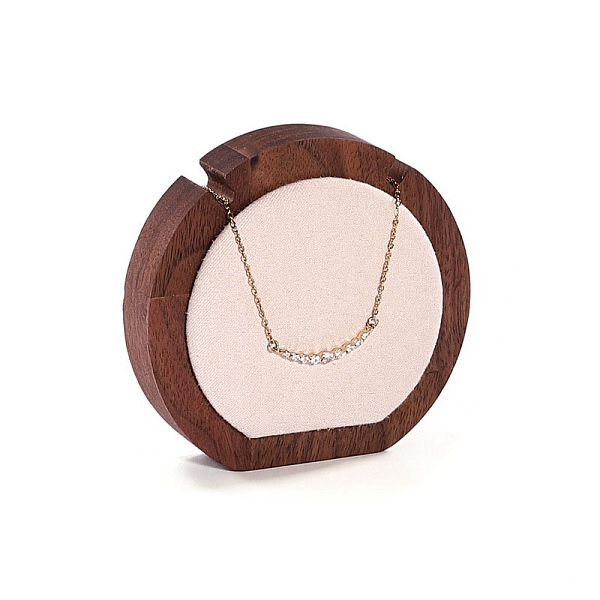 

PandaHall Velet & Wood Necklaces Display, Flat Round, Beige, 2x9x8.5cm Velvet Yellow