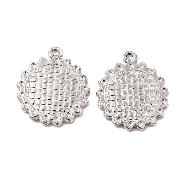 

PandaHall 304 Stainless Steel Pendants, Sunflower Charm, Stainless Steel Color, 21x18x2mm, Hole: 1.5mm 304 Stainless Steel Flower