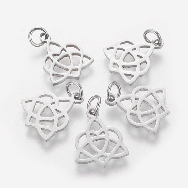 

PandaHall 304 Stainless Steel Pendants, Stainless Steel Color, 15x12x1mm, Hole: 3mm 304 Stainless Steel Others