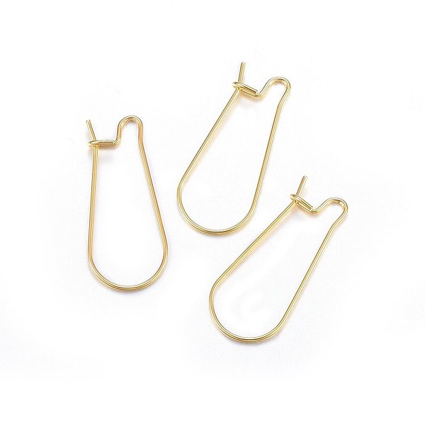 

PandaHall 304 Stainless Steel Hoop Earrings, Golden, 21 Gauge, 25x11x0.7mm 304 Stainless Steel
