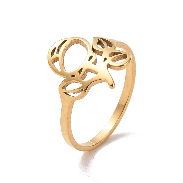

PandaHall Ion Plating(IP) 201 Stainless Steel Rose of Life Finger Ring, Hollow Wide Ring for Valentine's Day, Golden, US Size 6 1/2(16.9mm)...