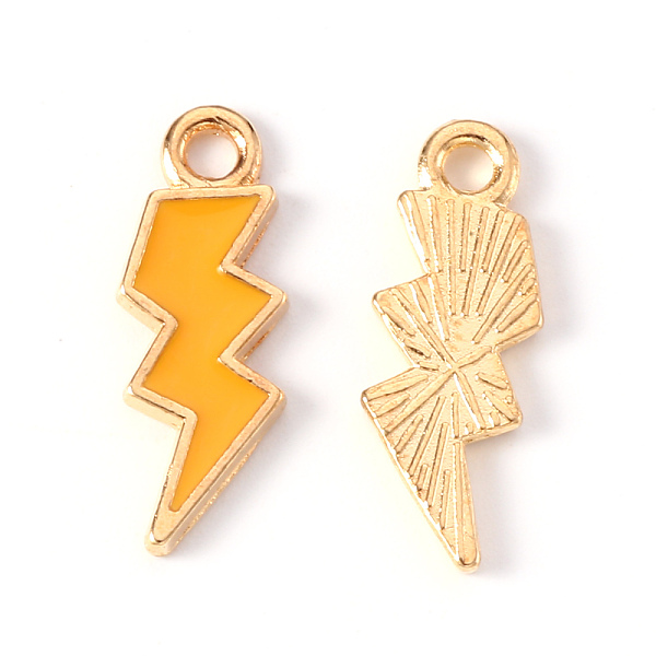 

PandaHall Alloy Enamel Pendants, Lightning Bolt, Light Gold, Orange, 20x7x1.5mm, Hole: 2mm Alloy+Enamel Lightning Bolt Orange