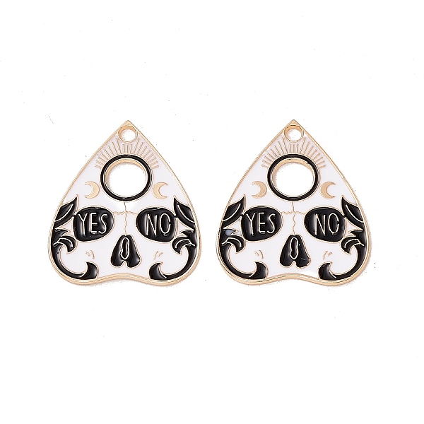 

PandaHall Alloy Enamel Pendants, Light Gold, Heart with Word Yes & No & Moon, Light Gold, 26x22x1.5mm, Hole: 2mm Alloy+Enamel Heart Black