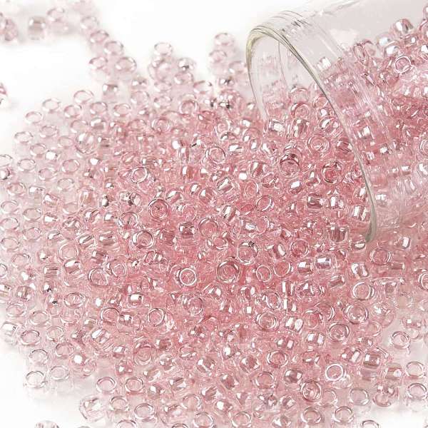 

PandaHall TOHO Round Seed Beads, Japanese Seed Beads, (289) Light French Rose Transparent Luster, 8/0, 3mm, Hole: 1mm, about 1110pcs/50g..., Pink
