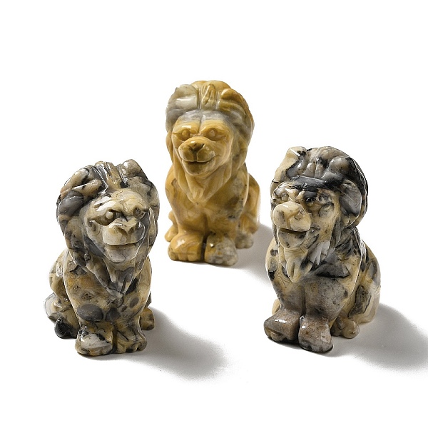 

PandaHall Natural Crazy Agate Home Display Decoration, 3D Lion, 43.5x27x53mm Crazy Agate Lion
