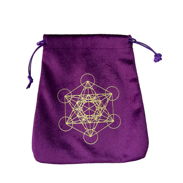 

PandaHall Velvet Tarot Cards Storage Drawstring Bags, Tarot Desk Storage Holder, Purple, Metatron Cube, Chakra Theme, 16.5x15cm Velvet...