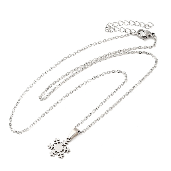 

PandaHall 306 Stainless Steel Pendant Necklace for Women, Snowflake, 17.72 inch(45cm), pendants: 13.5x10mm. Stainless Steel Snowflake