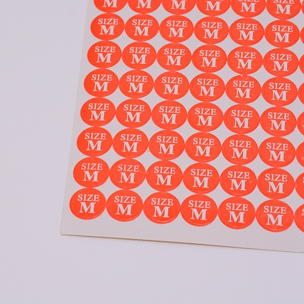 

PandaHall Size M Clothing Size Round Sticker Labels, Adhesive Stickers, for Clothing T Shirts, Orange, 15.5x9x0.02cm, 84pcs/sheet...