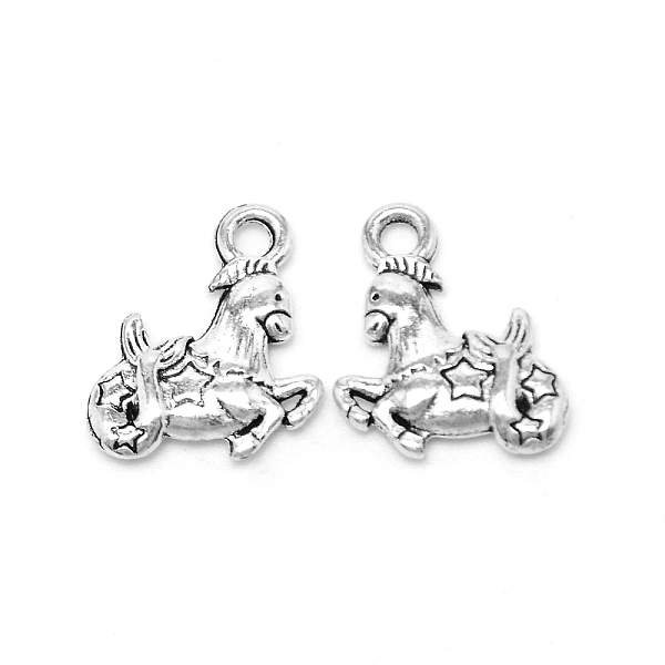 

PandaHall Tibetan Style Alloy Pendants, Constellations, Antique Silver, Capricorn, 14x12x2.5mm, Hole: 1.9mm, about 30pcs/bag Alloy Capricorn