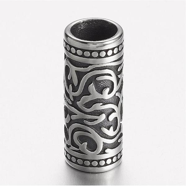 

PandaHall 304 Stainless Steel Tube Beads, Antique Silver, 24x9.5mm, Hole: 7mm 304 Stainless Steel Column