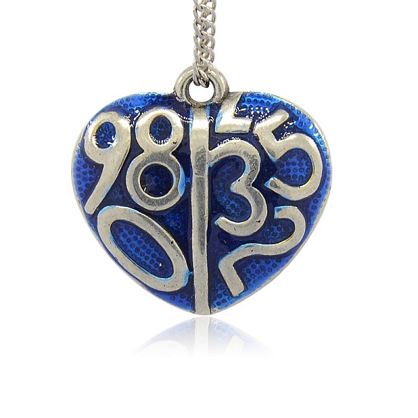 

PandaHall Antique Silver Tone CCB Plastic Enamel Pendants, Heart with Number, Dark Blue, 31x32x10mm, Hole: 3mm Plastic Heart Blue
