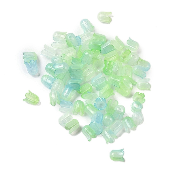 

PandaHall Transparent Acrylic Beads Caps, Flower, Green Yellow, 11.5x10mm, Hole: 2.8mm, 2000pcs/500g Acrylic