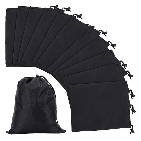 

PandaHall 12 Pcs Polyester Drawstring Bags, Large Size 11.8x9.44 Black Nylon Bags Drawstring Storage Bags with Toggle Gift Bags Jewelry...