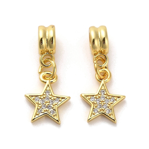 Rack Plating Brass Micro Pave Cubic Zirconia Charms