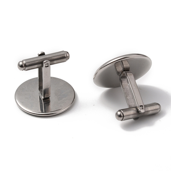 

PandaHall 304 Stainless Steel Cuff Buttons, Cufflink Findings for Apparel Accessories, Stainless Steel Color, Tray: 20mm, 19x22x22mm...