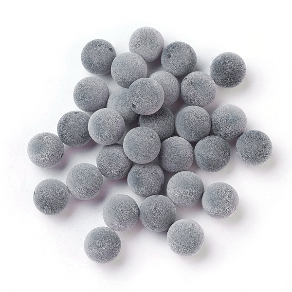 

PandaHall Flocky Acrylic Beads, Half Drilled, Round, Gray, 16mm, Hole: 1.6mm Acrylic Round Gray
