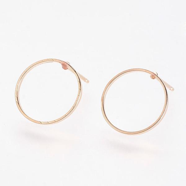 

PandaHall Brass Earring Findings, Ring, Light Gold, 12x1mm, Pin: 0.5mm Brass Ring