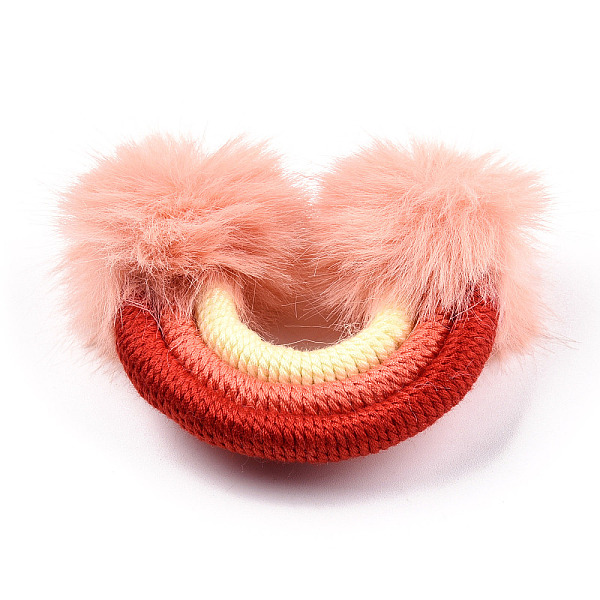 

PandaHall Polycotton(Polyester Cotton) Woven Rainbow Wall Hanging, Macrame Woven Rainbow with Pompom, Salmon, 49~54x51~55x13~15mm Polycotton..., Red