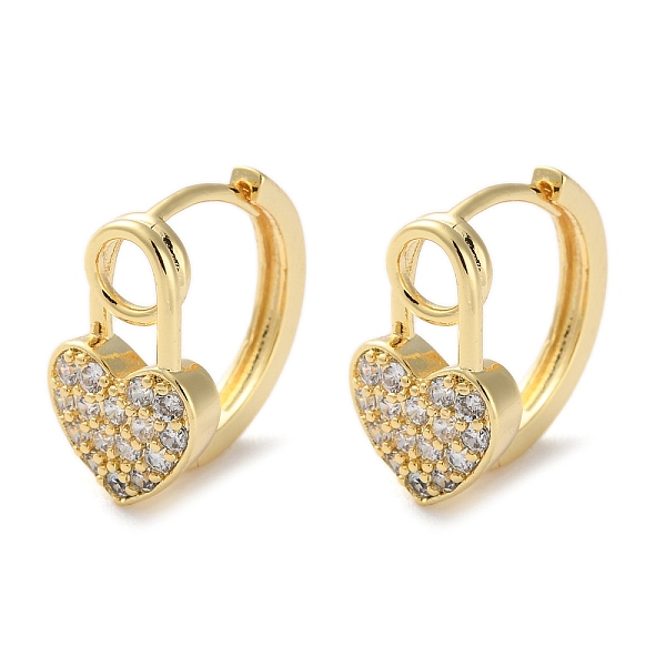 Boucles d'oreilles créoles en laiton zircon cubique micro pavé