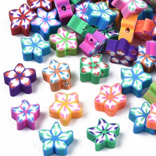 

PandaHall Handmade Polymer Clay Beads, for DIY Jewelry Crafts Supplies, Flower, Mixed Color, 9~12x9~12x4~5mm, Hole: 1.6mm Polymer Clay..., Multicolor