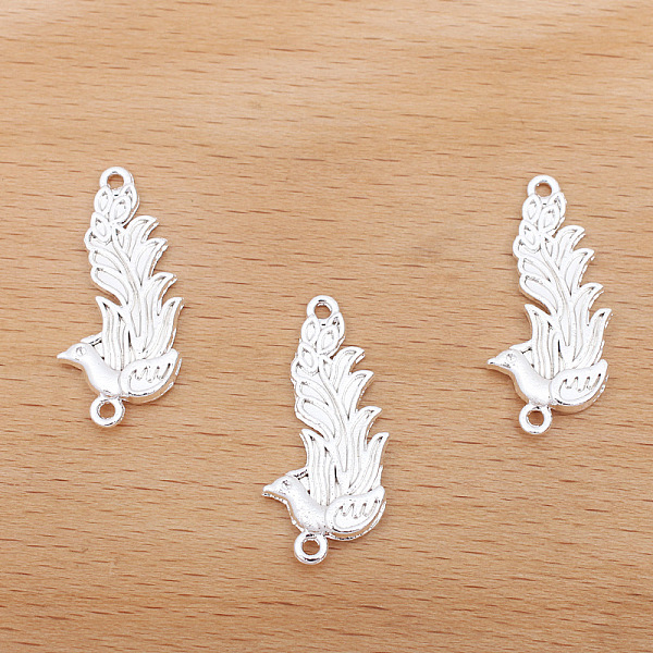 

PandaHall Alloy Connector Charms, Phoenix Links, Silver, 28x14mm Alloy Phenix