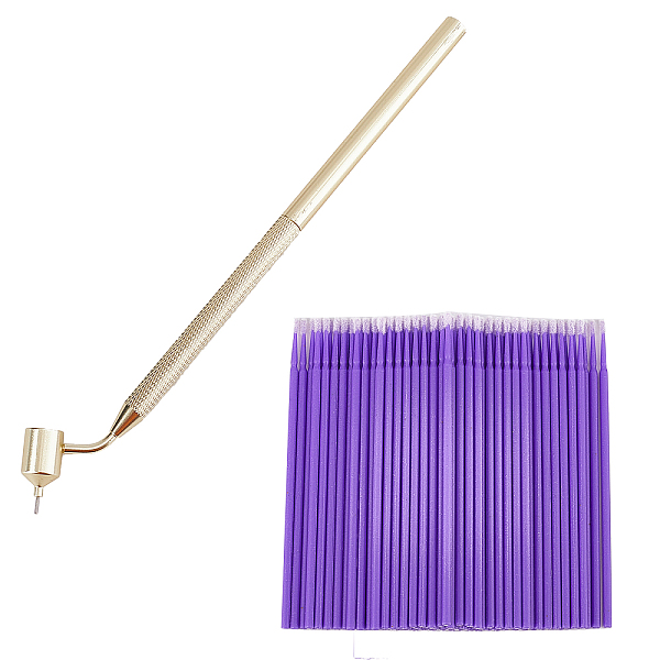 

PandaHall GORGECRAFT 1Pc Slanting Fine Line Painting Pen Fluid Writer Pen with 100Pcs Cleaning Cotton Swab Light Gold Aluminum Detailing..., Multicolor