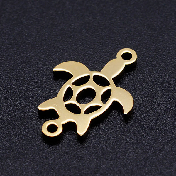 

PandaHall 201 Stainless Steel Links connectors, Turtle, Golden, 18x12x1mm, Hole: 1.2mm 201 Stainless Steel Tortoise
