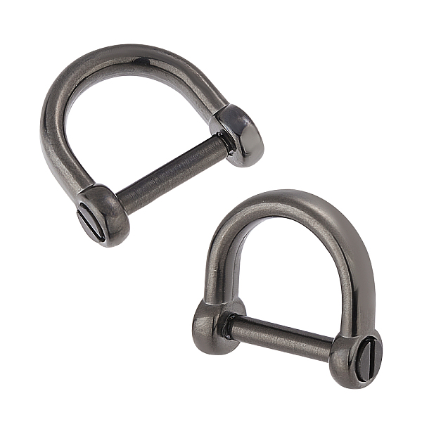

PandaHall CHGCRAFT 2Pcs 304 Stainless Steel D-Ring Anchor Shackle Clasps, Electrophoresis Black, 17.5x18.5x6mm Stainless Steel Anchor & Helm