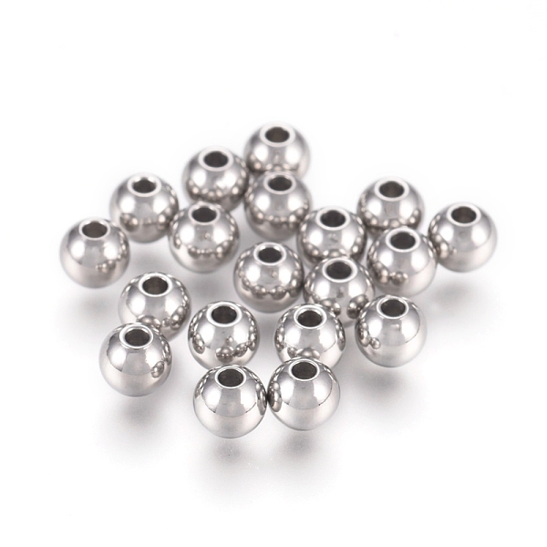 

PandaHall 316 Surgical Stainless Steel Beads, Round, Stainless Steel Color, 4x3.5mm, Hole: 1.2mm 316 Surgical Stainless Steel Round