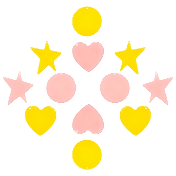 

PandaHall SUNNYCLUE 16Pcs 3 Style Translucent Cellulose Acetate(Resin) Pendants, Solid Color, Flat Round & Heart & Star, Mixed Color..., Multicolor