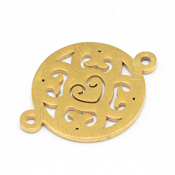 

PandaHall Vacuum Plating 304 Stainless Steel Links connectors, Flat Round, Golden, 20.5x15x1mm, Hole: 1.5mm 304 Stainless Steel Flat Round