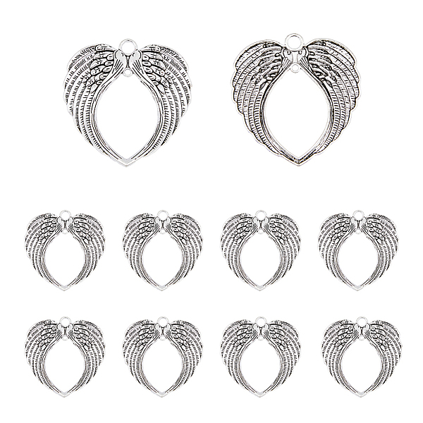 

PandaHall SUPERFINDINGS 10Pcs Tibetan Style Alloy Big Pendants, Cadmium Free & Lead Free, Wing, Antique Silver, 72.5x68x4mm, Hole: 2.5mm...