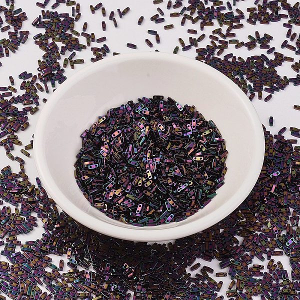 

PandaHall MIYUKI Quarter TILA Beads, Japanese Seed Beads, 2-Hole, (QTL454) Metallic Dark Plum Iris, 5x1.2x1.9mm, Hole: 0.8mm, about..., Purple