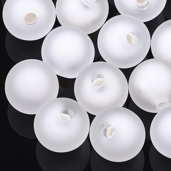 

PandaHall Transparent Acrylic Beads, Rubber Style, Bead in Bead, Half Drilled Beads, Round, WhiteSmoke, 15.5x15mm, Half Hole: 3.5mm Acrylic..., White