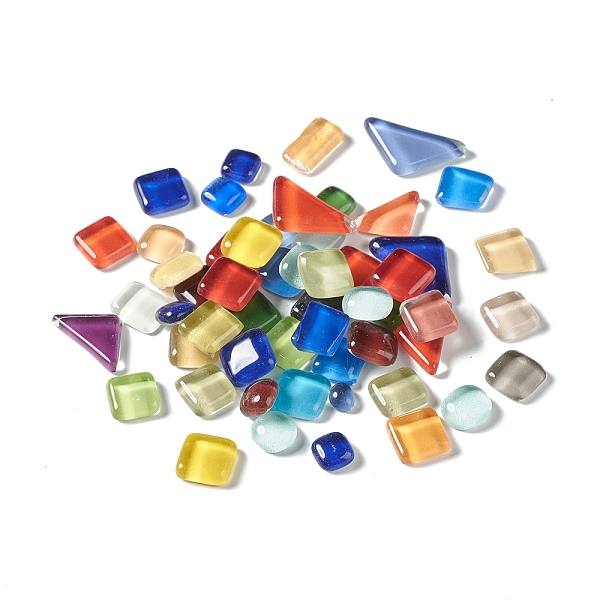 

PandaHall Mosaic Tiles Glass Cabochons, for Home Decoration or DIY Crafts, Mixed Shape, Mixed Color, 8~15x6~29x4~6mm, about 600pcs/1000g..., Multicolor