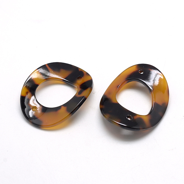 

PandaHall Cellulose Acetate(Resin) Links connectors, Twist, Goldenrod, 39x31x2.5mm, Hole: 1.5mm Cellulose Acetate Twist Gold