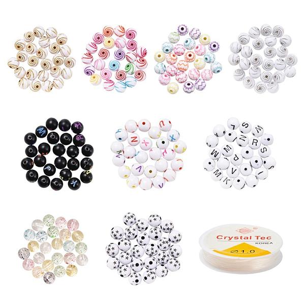 

PandaHall DIY Jewelry Making Kits, Including Round Craft Style & Opaque & Transparent Acrylic Beads and Elastic Thread, Mixed Color, Beads..., Multicolor
