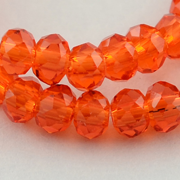 

PandaHall Transparent Glass Beads Strands, Faceted, Rondelle, Orange Red, 3x2mm, Hole: 0.5mm, about 160~165pcs/strand, 15.35 inch~15.75 inch...