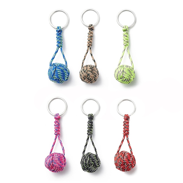 

PandaHall Braided Ball Rope Polyester Keychains, with 304 Stainless Steel Findings, Round, Mixed Color, 9.5cm Stainless Steel Round..., Multicolor
