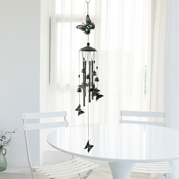 

PandaHall Iron Wind Chimes, Pendant Decorations, Butterfly, 850mm Iron Butterfly
